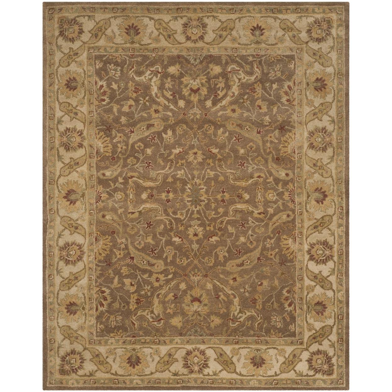 SAFAVIEH Antiquity Beaufort Traditional Floral Wool Area Rug, Brown/Gold, 7'6" x 9'6"