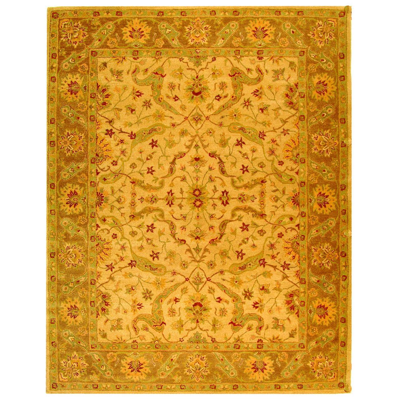 Antiquity AT311 Hand Tufted Area Rug - Ivory/Brown - 6' Round - Safavieh.