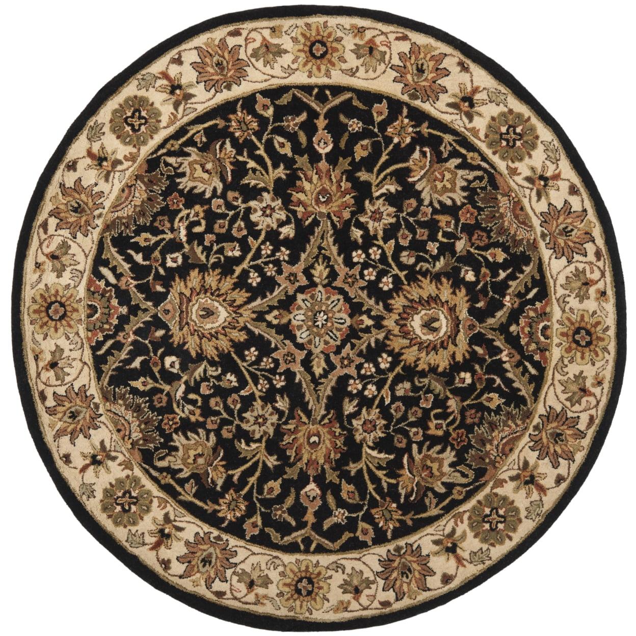 Antiquity AT249 Hand Tufted Area Rug - Black - 8' round - Safavieh.
