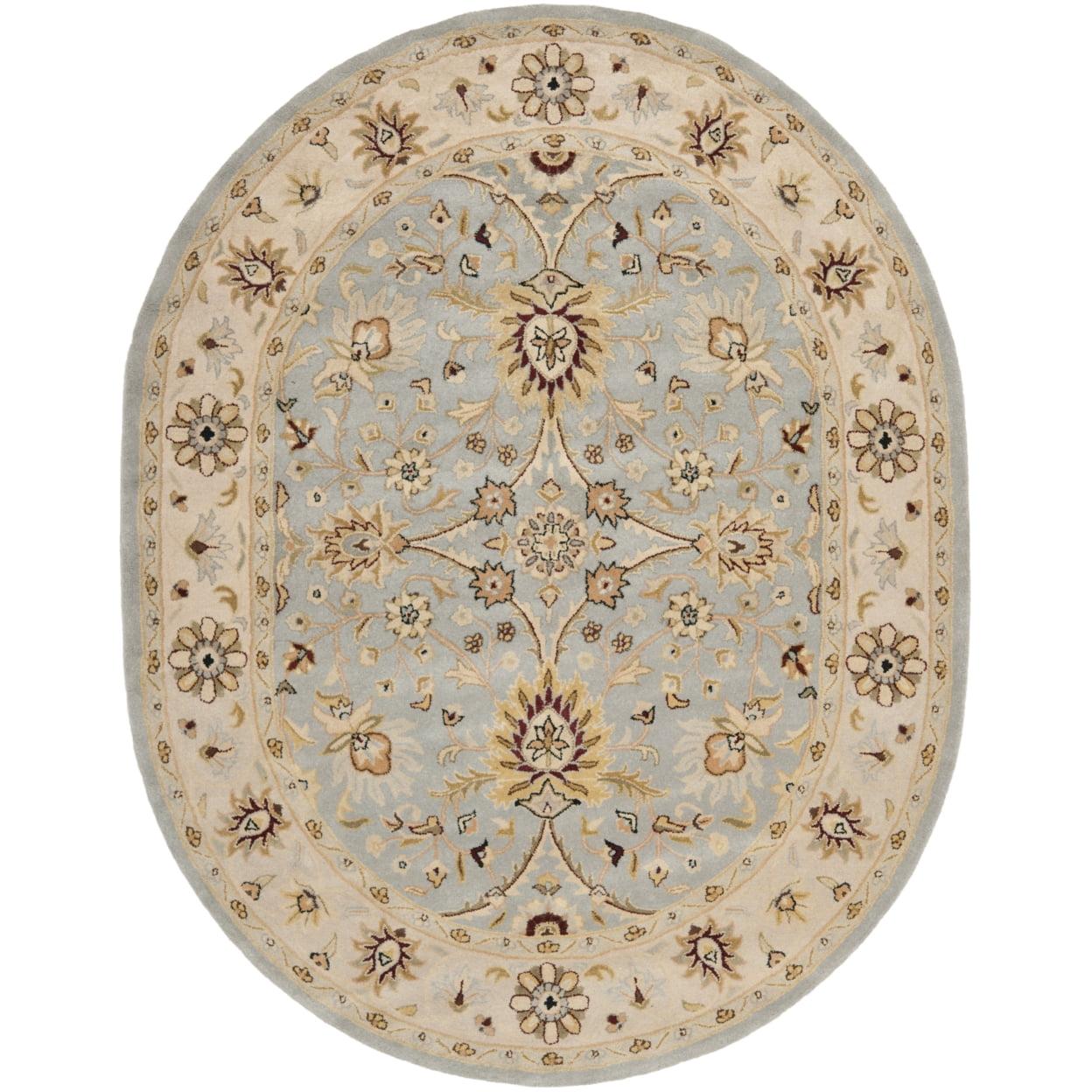 Antiquity AT249 Hand Tufted Area Rug - Light Blue/Ivory - 7'6"x9'6" Oval - Safavieh.