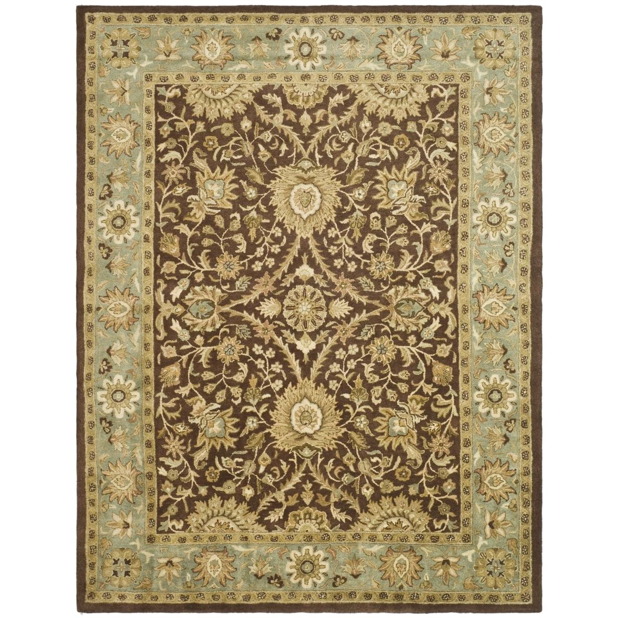 Antiquity AT249 Hand Tufted Accent Rug - Chocolate/Blue - 2'3"x4' - Safavieh.