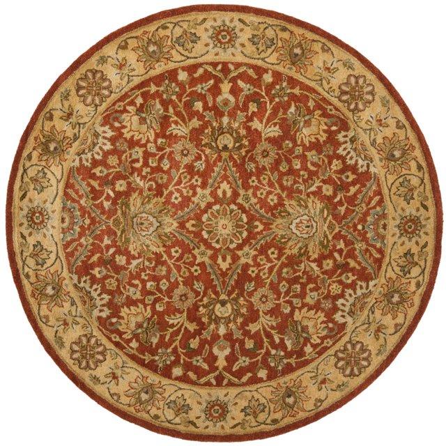 Antiquity AT249 Hand Tufted Area Rug - Rust/Gold - 6' Round - Safavieh.