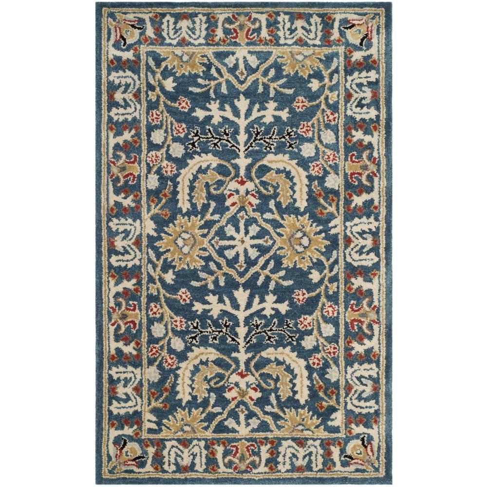 Antiquity AT64 Hand Tufted Area Rug - Dark Blue/Multi - 3'x5' - Safavieh.