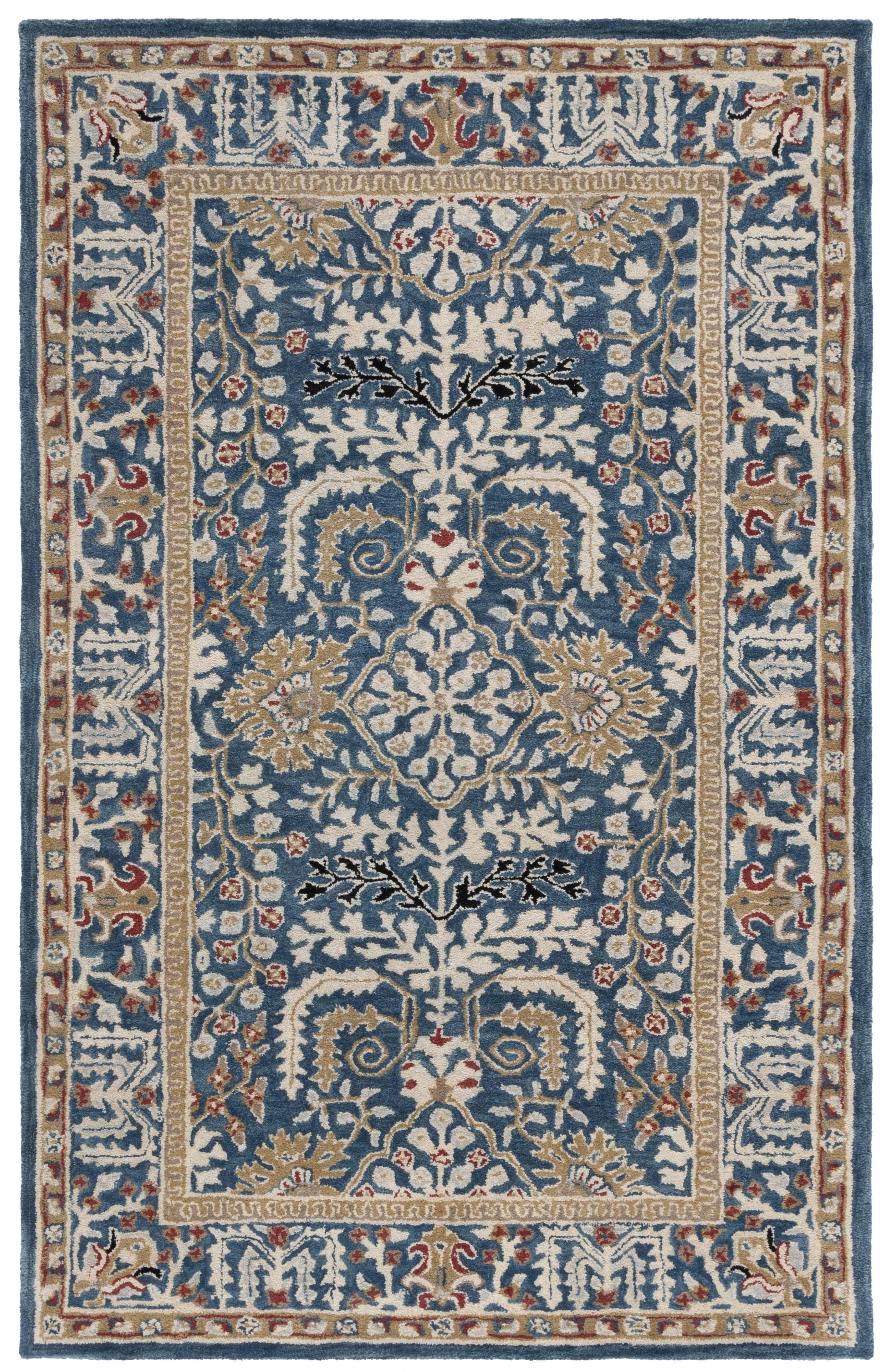 Antiquity AT64 Hand Tufted Area Rug - Dark Blue/Multi - 5'x8' - Safavieh.