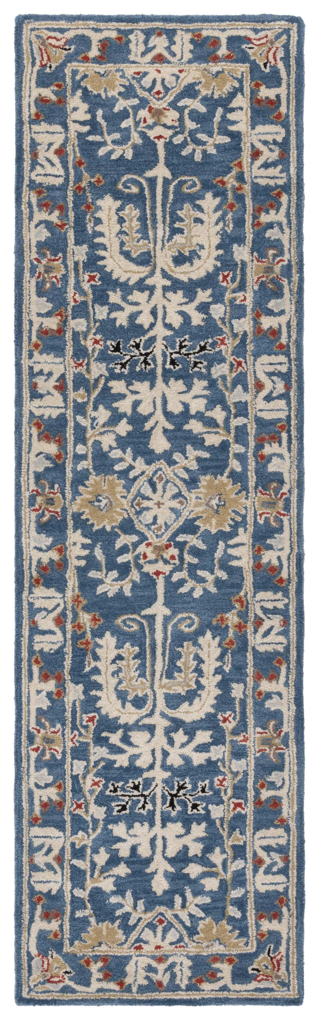 Antiquity AT64 Hand Tufted Runner Rug - Dark Blue/Multi - 2'3"x8' - Safavieh.