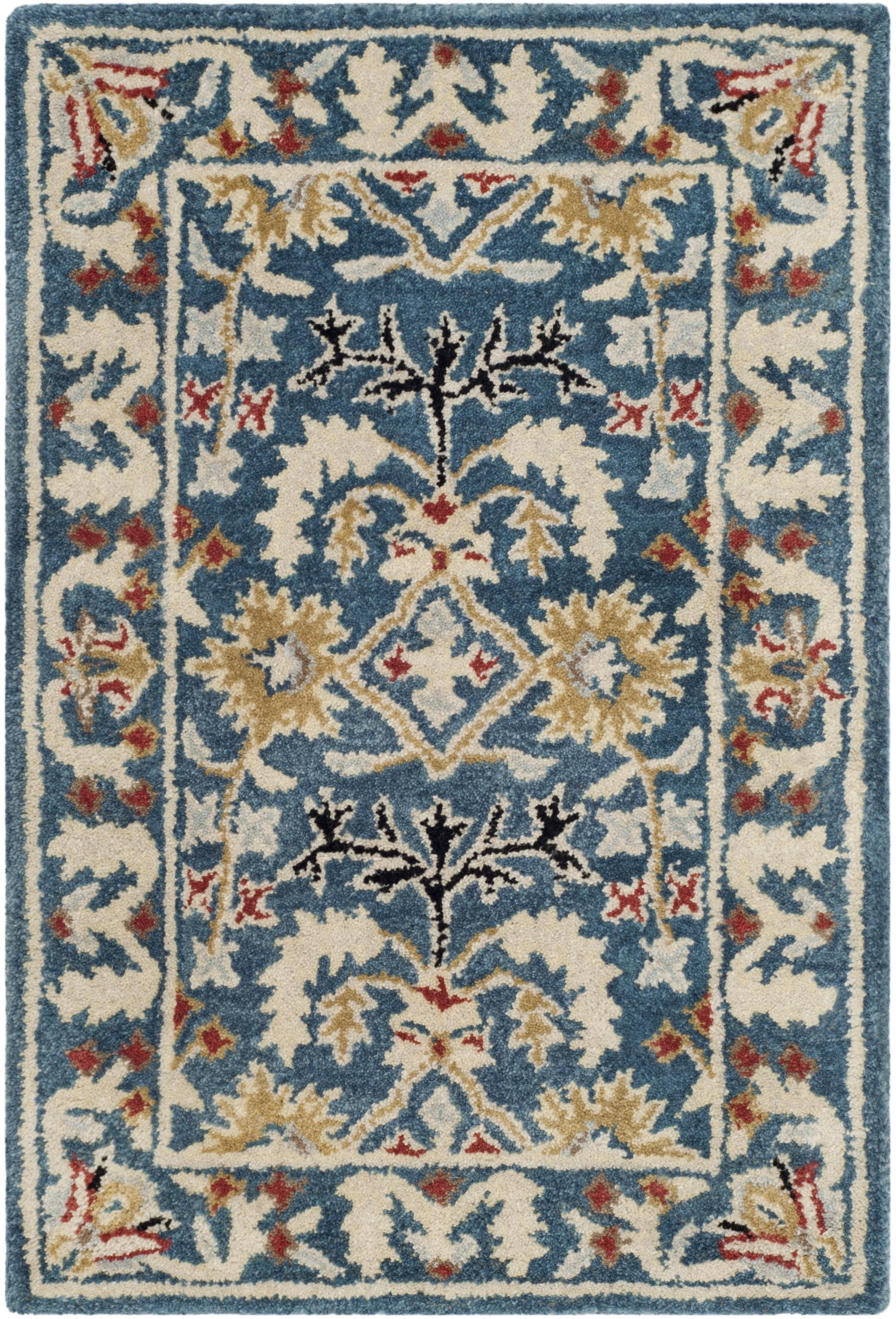 Antiquity AT64 Hand Tufted Accent Rug - Dark Blue/Multi - 2'3"x4' - Safavieh.