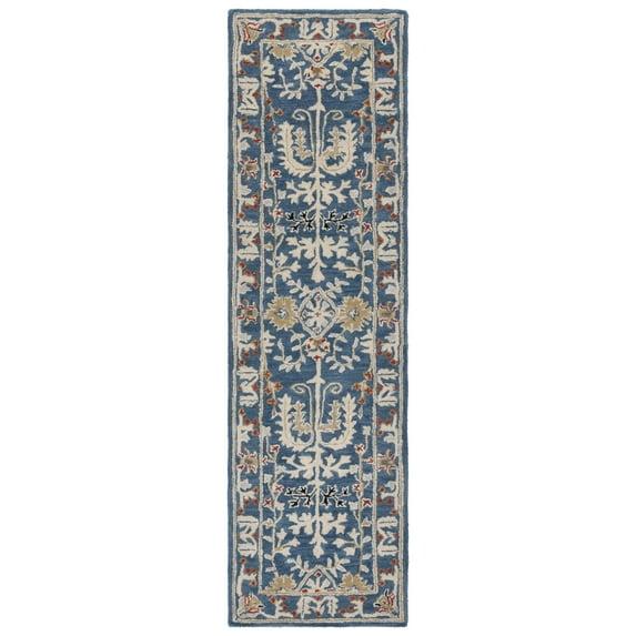 SAFAVIEH Antiquity Caelestinus Oriental Wool Runner Rug, Dark Blue/Multi, 2'3" x 20'