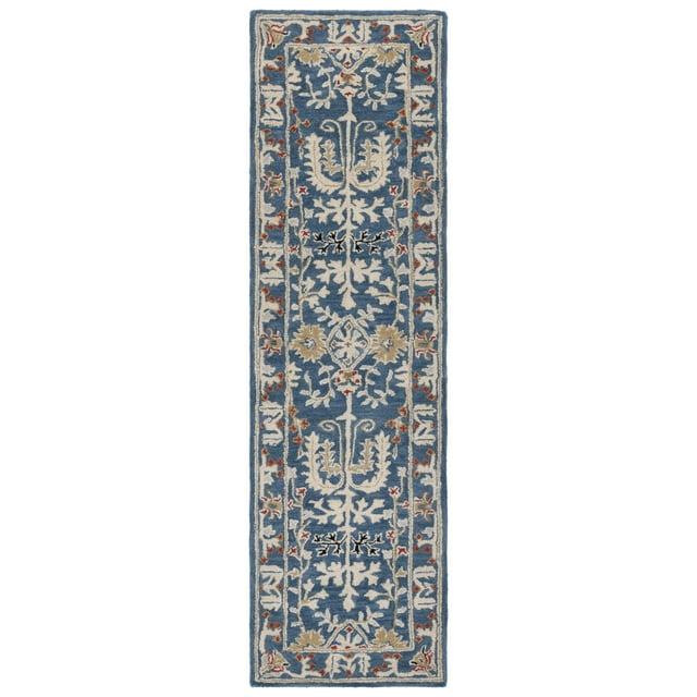 SAFAVIEH Antiquity Caelestinus Oriental Wool Runner Rug, Dark Blue/Multi, 2'3" x 20'
