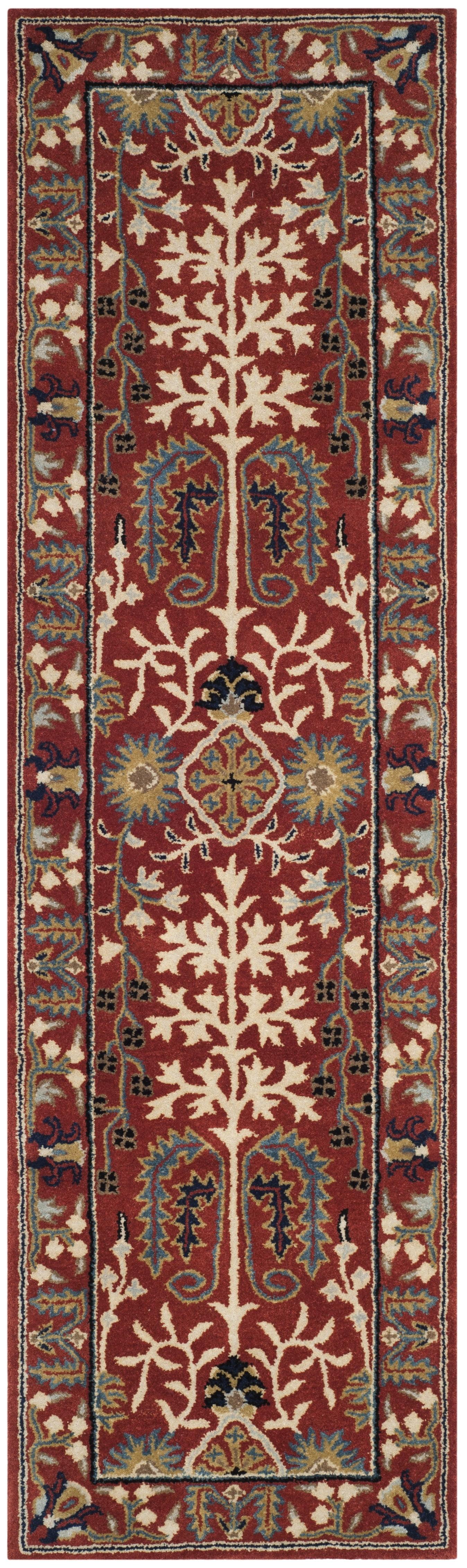 Antiquity AT64 Hand Tufted Runner Rug - Red/Multi - 2'3"x12' - Safavieh.