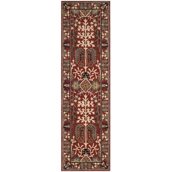 Antiquity AT64 Hand Tufted Runner Rug - Red/Multi - 2'3"x6' - Safavieh.