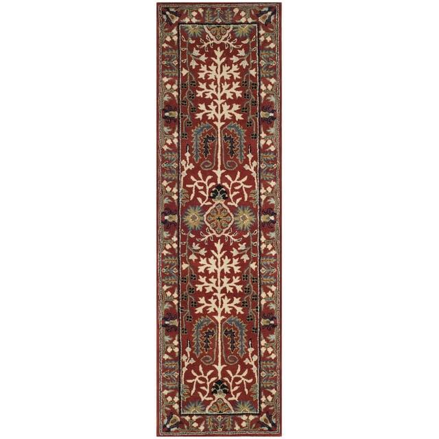 Antiquity AT64 Hand Tufted Runner Rug - Red/Multi - 2'3"x6' - Safavieh.