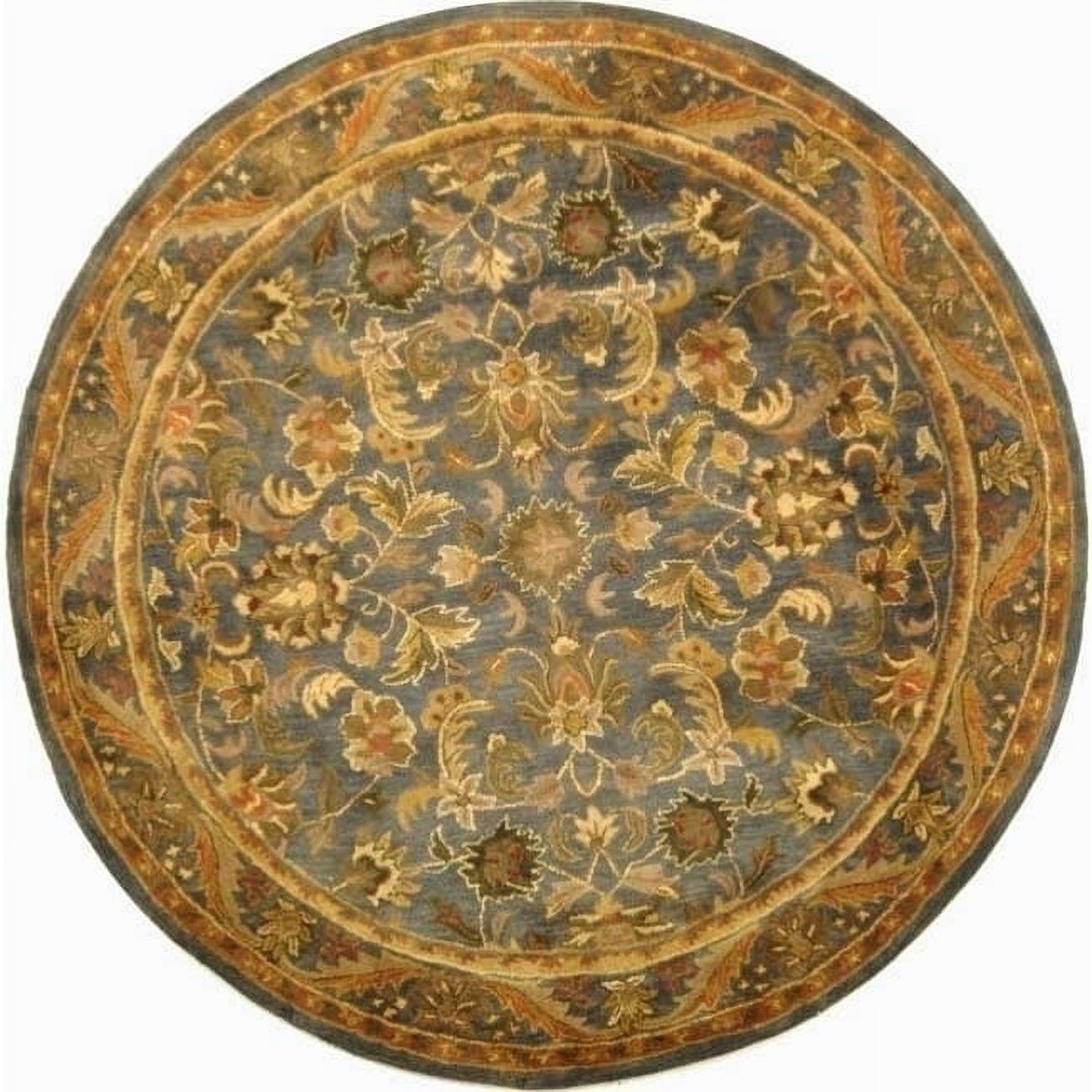 Antiquity AT52 Hand Tufted Indoor Area Rug - Blue/Gold - 3'6" Round - Safavieh