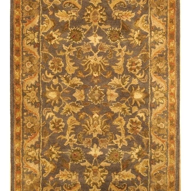 Handmade Blue and Gold Tufted Wool Area Rug