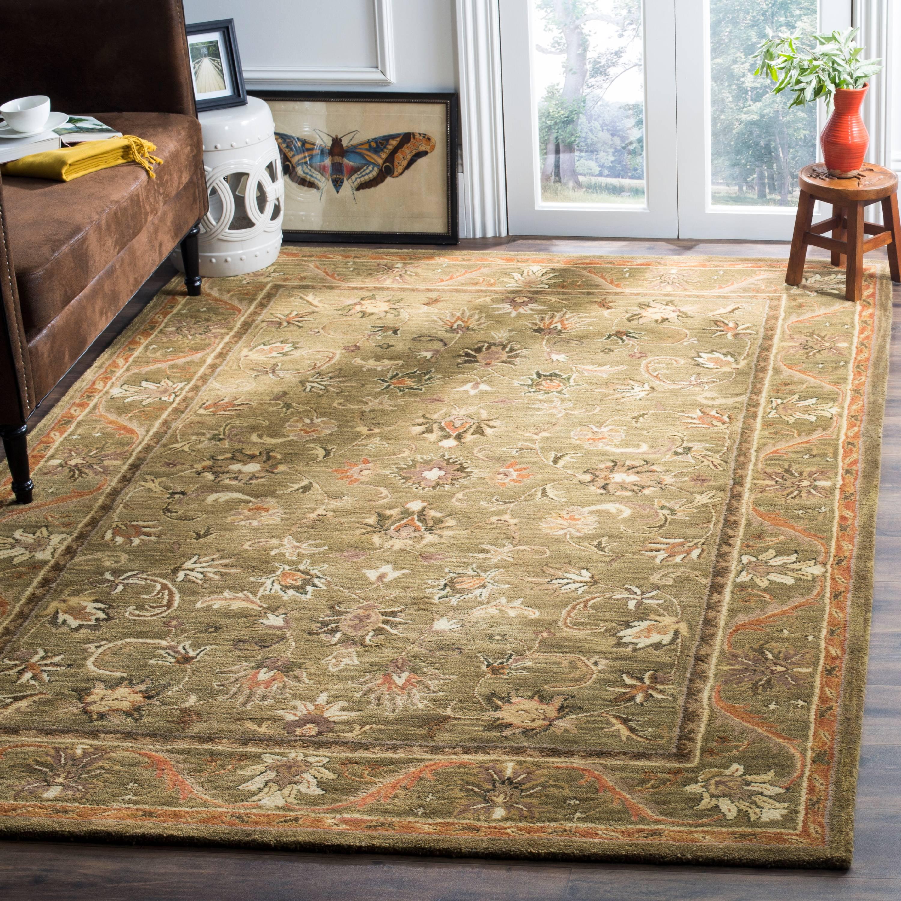 SAFAVIEH Antiquity Carmella Oriental Wool Area Rug, Olive/Gold, 11' x 15'