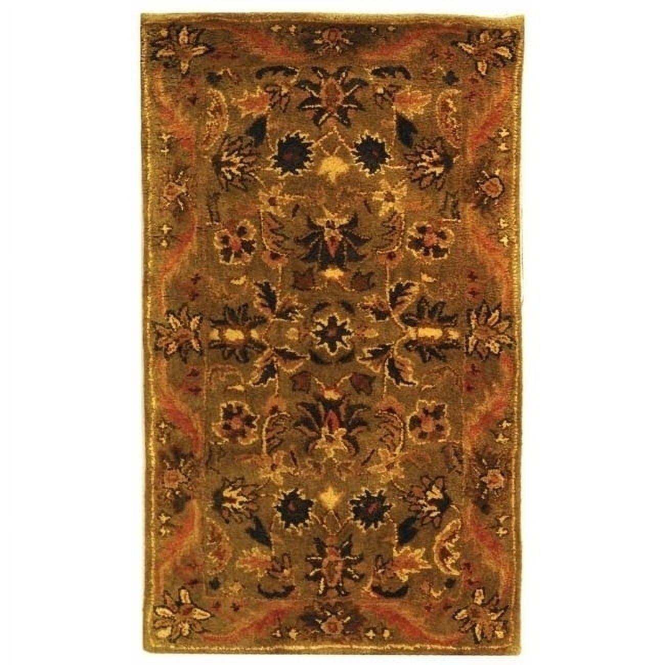 Antiquity AT52 Hand Tufted Indoor Accent Rug - Olive/Gold - 2'3"x4' - Safavieh