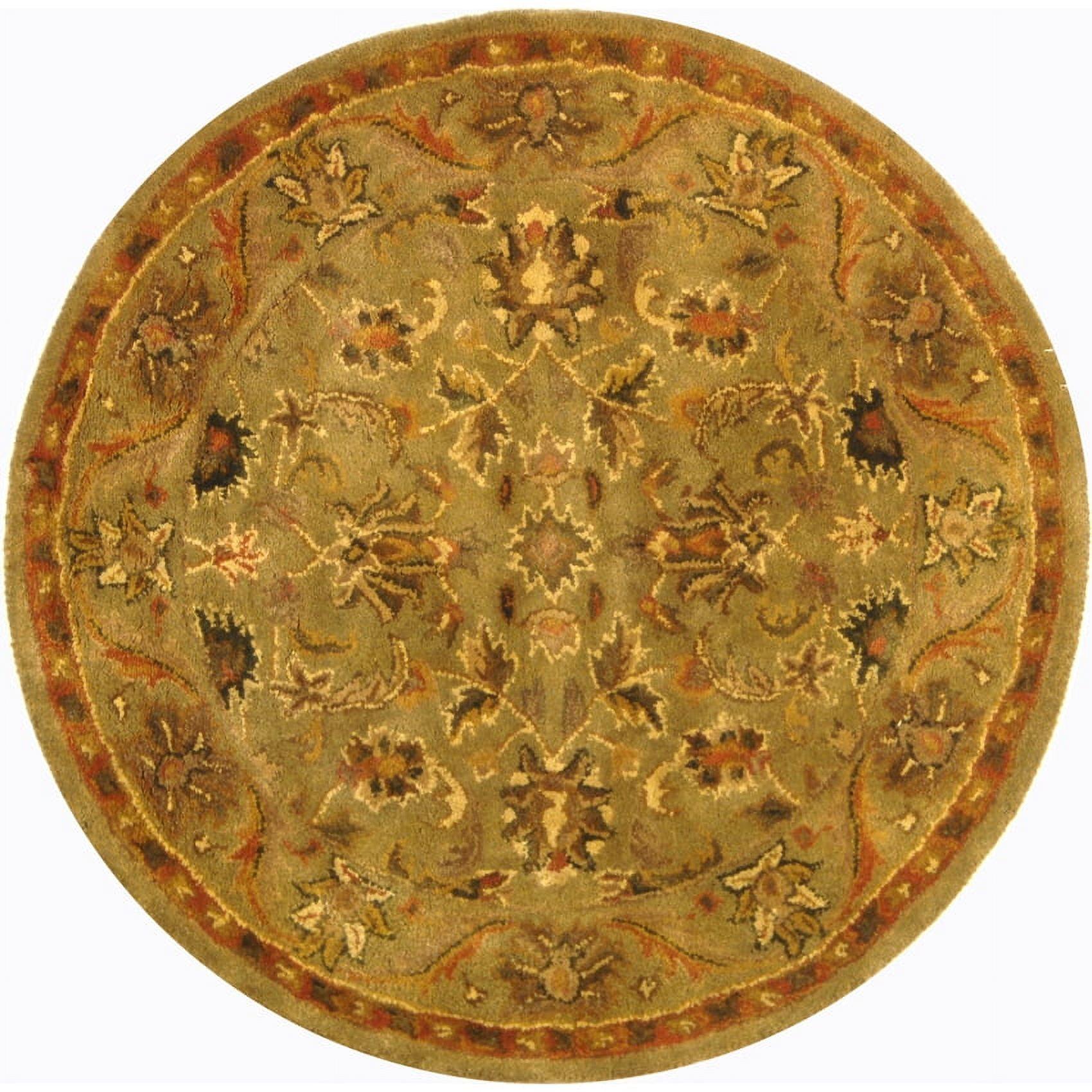 Antiquity AT52 Hand Tufted Indoor Area Rug - Olive/Gold - 3'6" Round - Safavieh