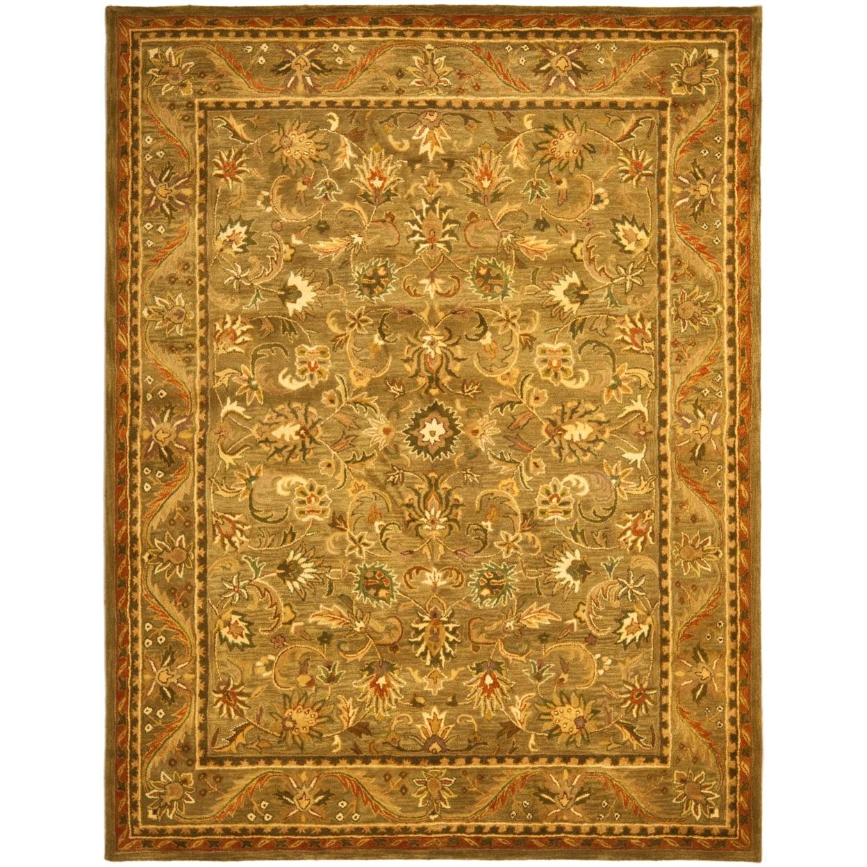 Antiquity AT52 Hand Tufted Indoor Area Rug - Olive/Gold - 6'x6' - Safavieh