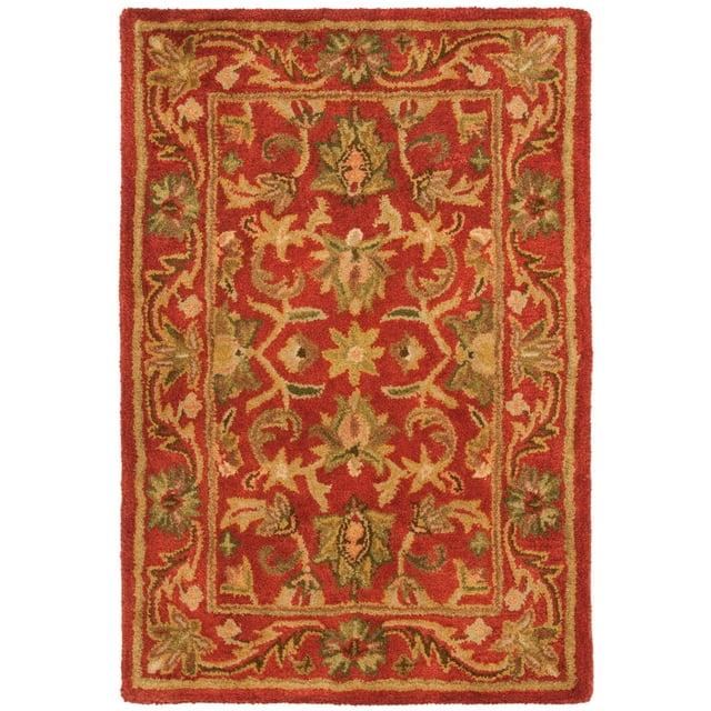 Antiquity AT52 Hand Tufted Indoor Accent Rug - Red/Red - 2'3"x4' - Safavieh
