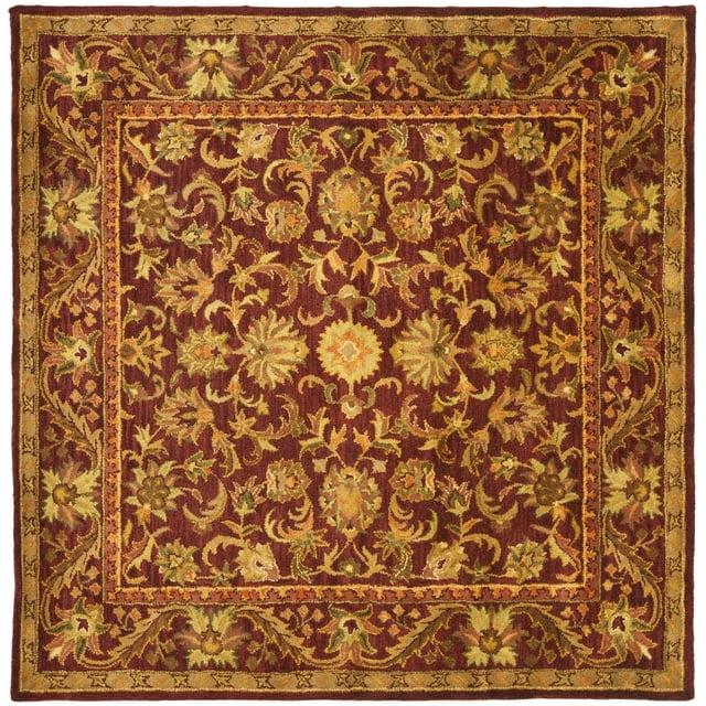 Antiquity AT52 Hand Tufted Indoor Area Rug - Wine/Gold - 6'x6' - Safavieh