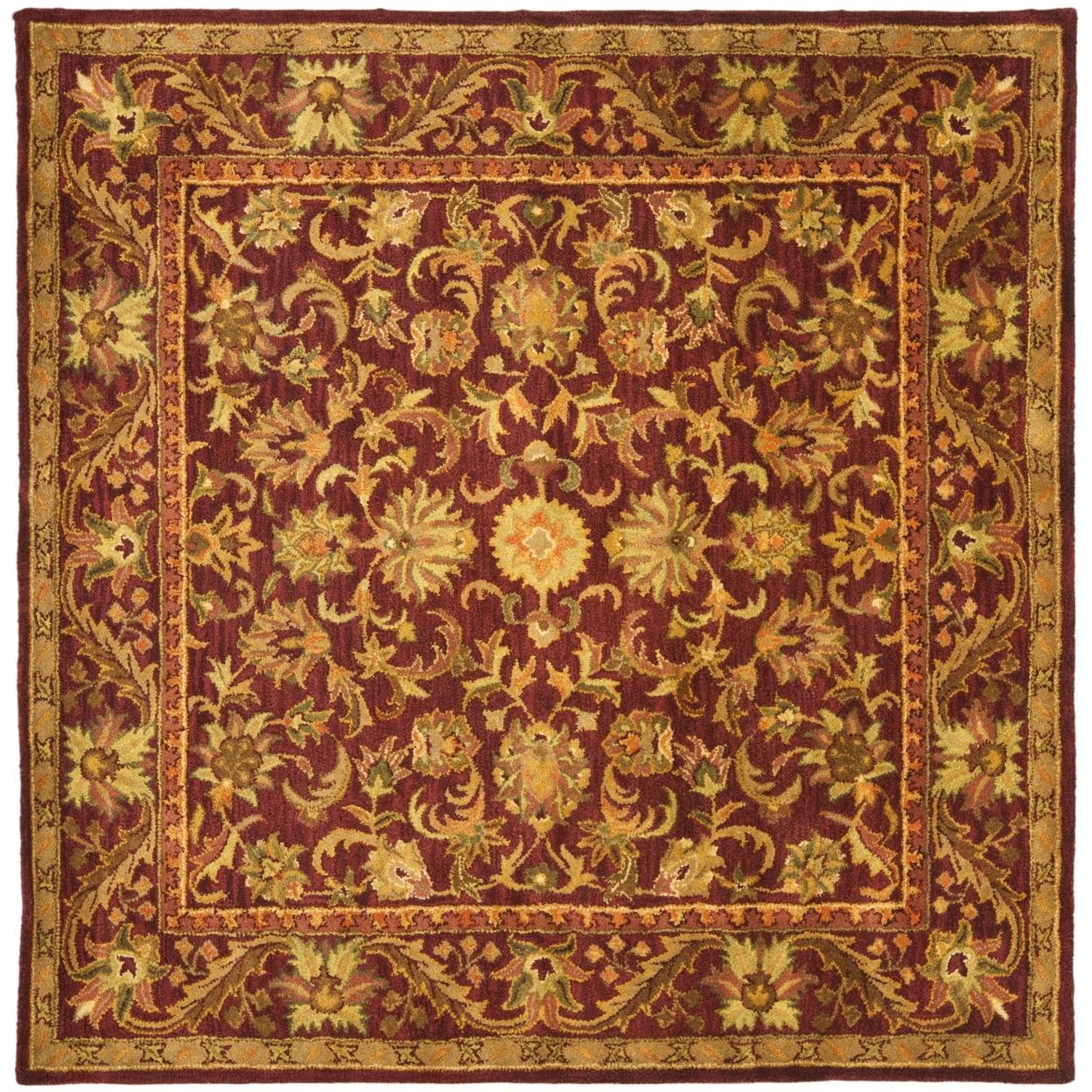 Antiquity AT52 Hand Tufted Indoor Area Rug - Wine/Gold - 8'x8' - Safavieh