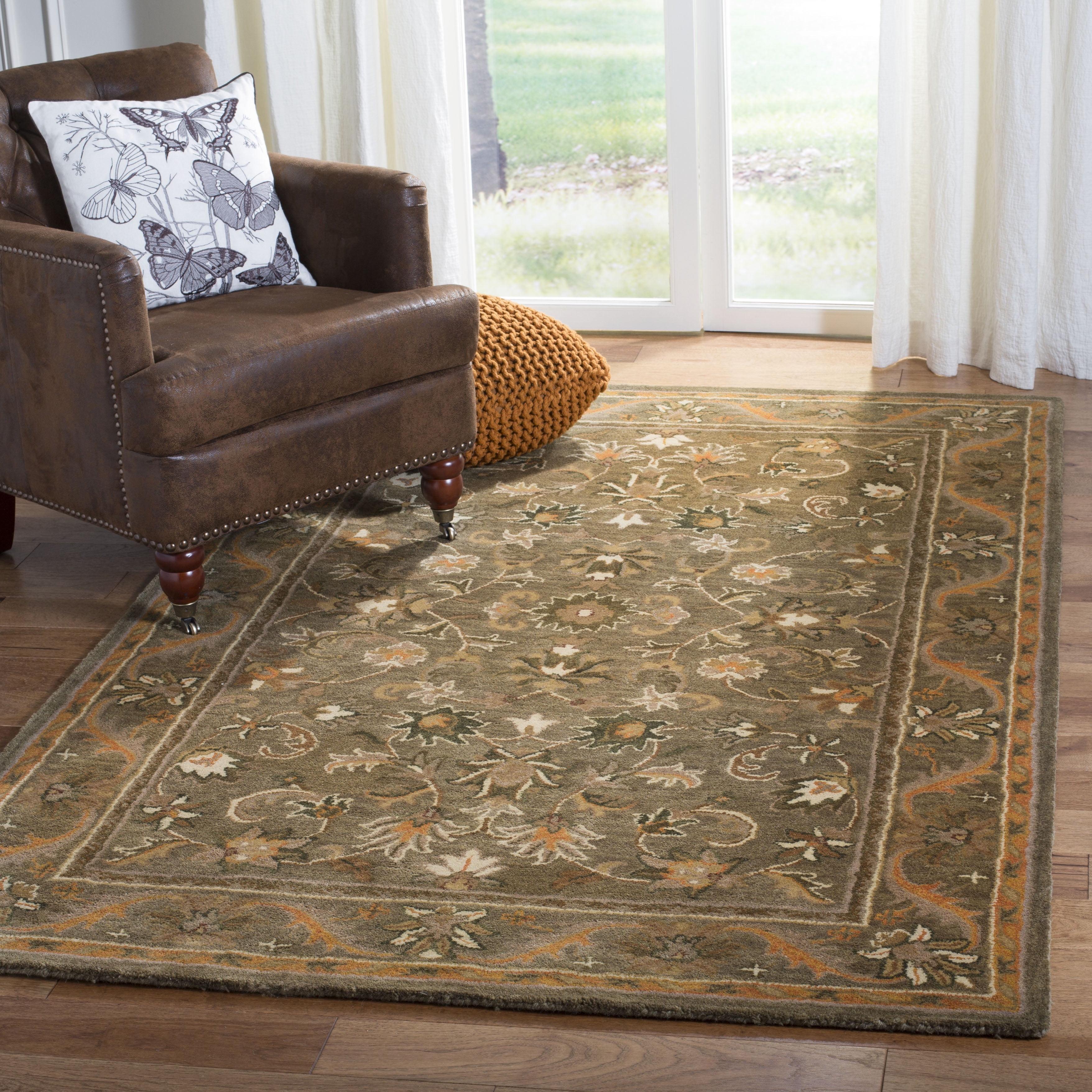 Antiquity AT52 Hand Tufted Indoor Accent Rug - Olive/Gold - 3'x5' - Safavieh