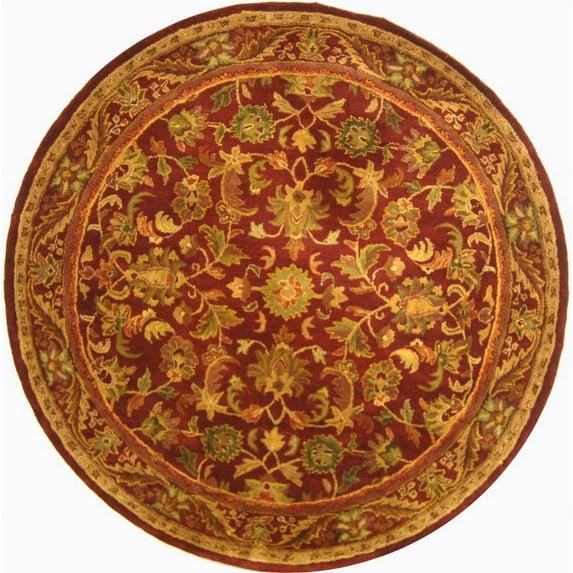 Antiquity AT52 Hand Tufted Indoor Area Rug - Wine/Gold - 6' Round - Safavieh