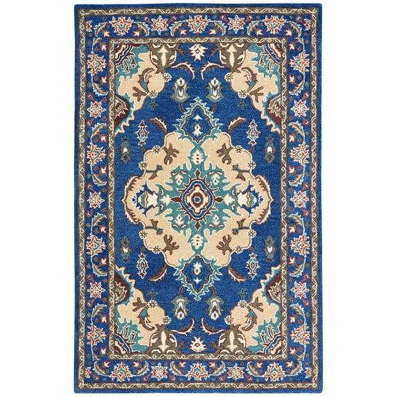 Antiquity AT520 Hand Tufted Area Rug - Blue/Ivory - 4'x6' - Safavieh.