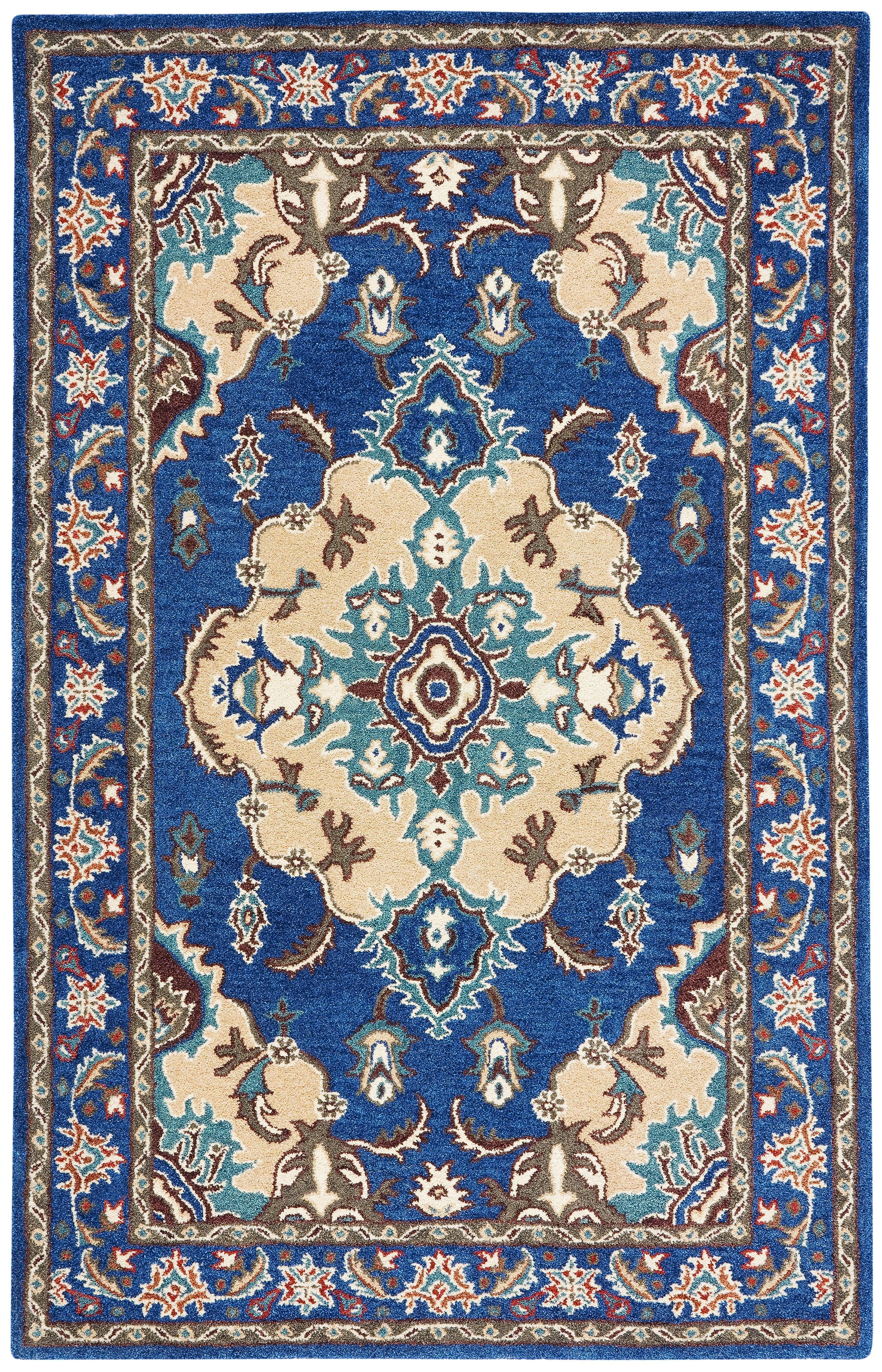 Antiquity AT520 Hand Tufted Area Rug - Blue/Ivory - 5'x8' - Safavieh.