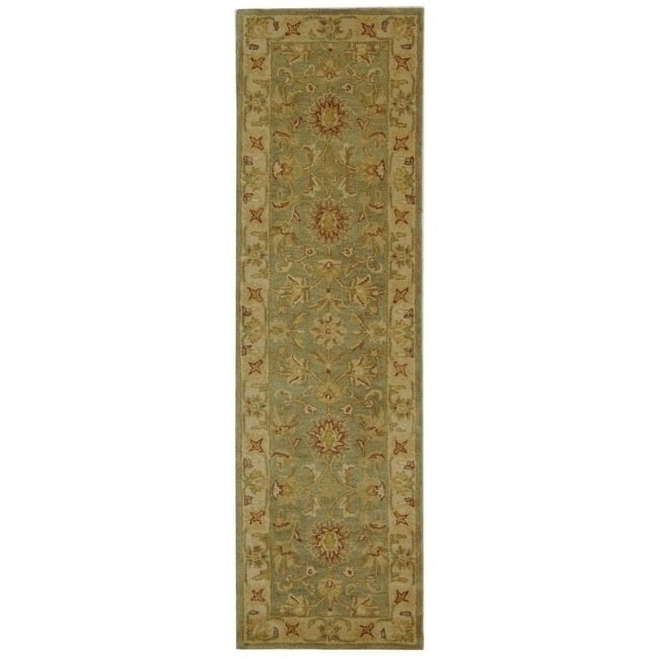 Elegant Antiquity Ivory Wool 27" x 18" Handmade Area Rug