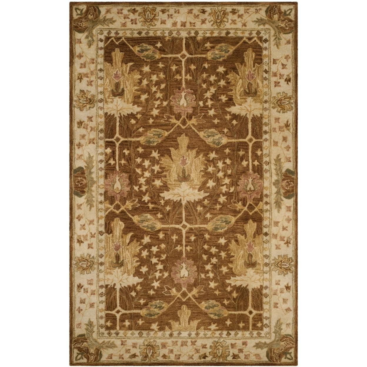 Heirloom Elegance Hand-Tufted Wool Rug in Brown/Beige, 5' x 8'