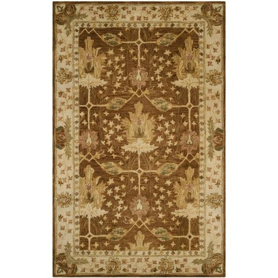 Antiquity AT840 Hand Tufted Indoor Area Rug - Brown/Beige - 5'x8' - Safavieh