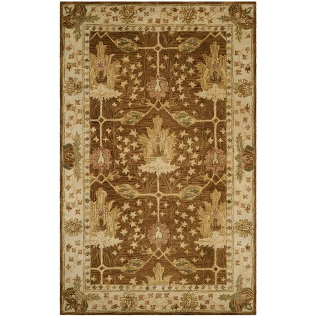 Antiquity AT840 Hand Tufted Indoor Area Rug - Brown/Beige - 5'x8' - Safavieh