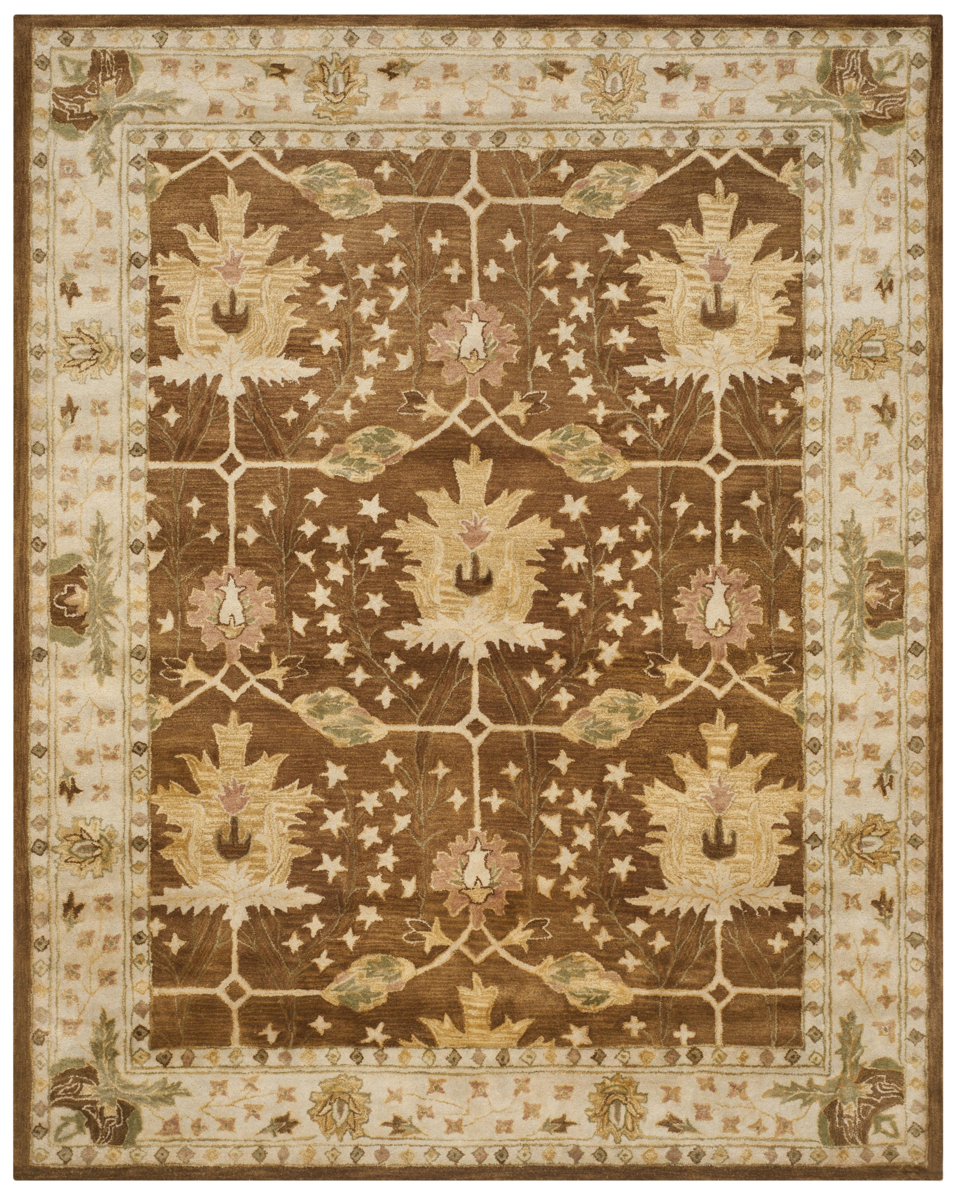 Antiquity AT840 Hand Tufted Indoor Area Rug - Brown/Beige - 8'3"x11' - Safavieh