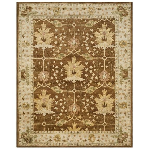 Antiquity AT840 Hand Tufted Indoor Area Rug - Brown/Beige - 8'3"x11' - Safavieh