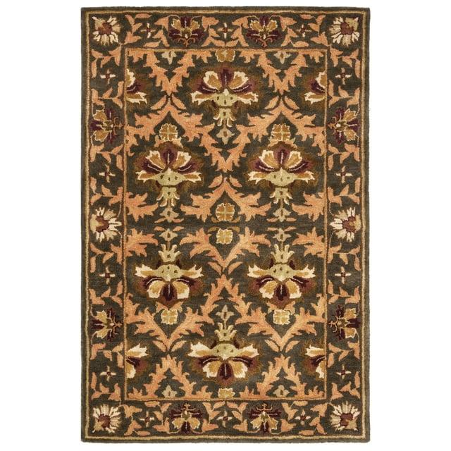 SAFAVIEH Antiquity Diarmait Oriental Wool Area Rug, Sage/Gold, 4' x 6'