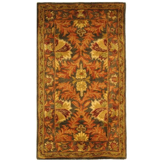 SAFAVIEH Antiquity Diarmait Traditional Floral Wool Area Rug, Sage/Gold, 2' x 3'
