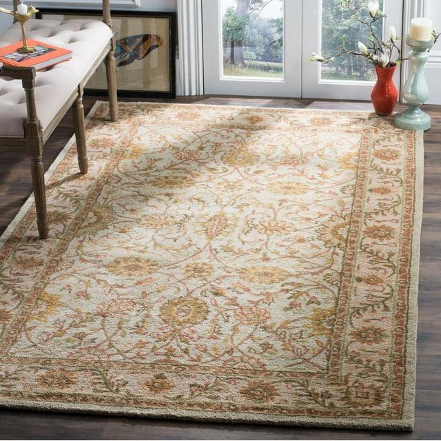 Antiquity AT17 Hand Tufted Indoor Area Rug - Ivory/Light Green - 6'x9' - Safavieh