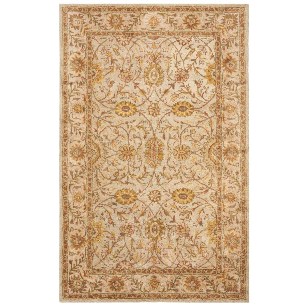 Elegant Ivory Hand-Tufted Wool Area Rug, 4' x 6'