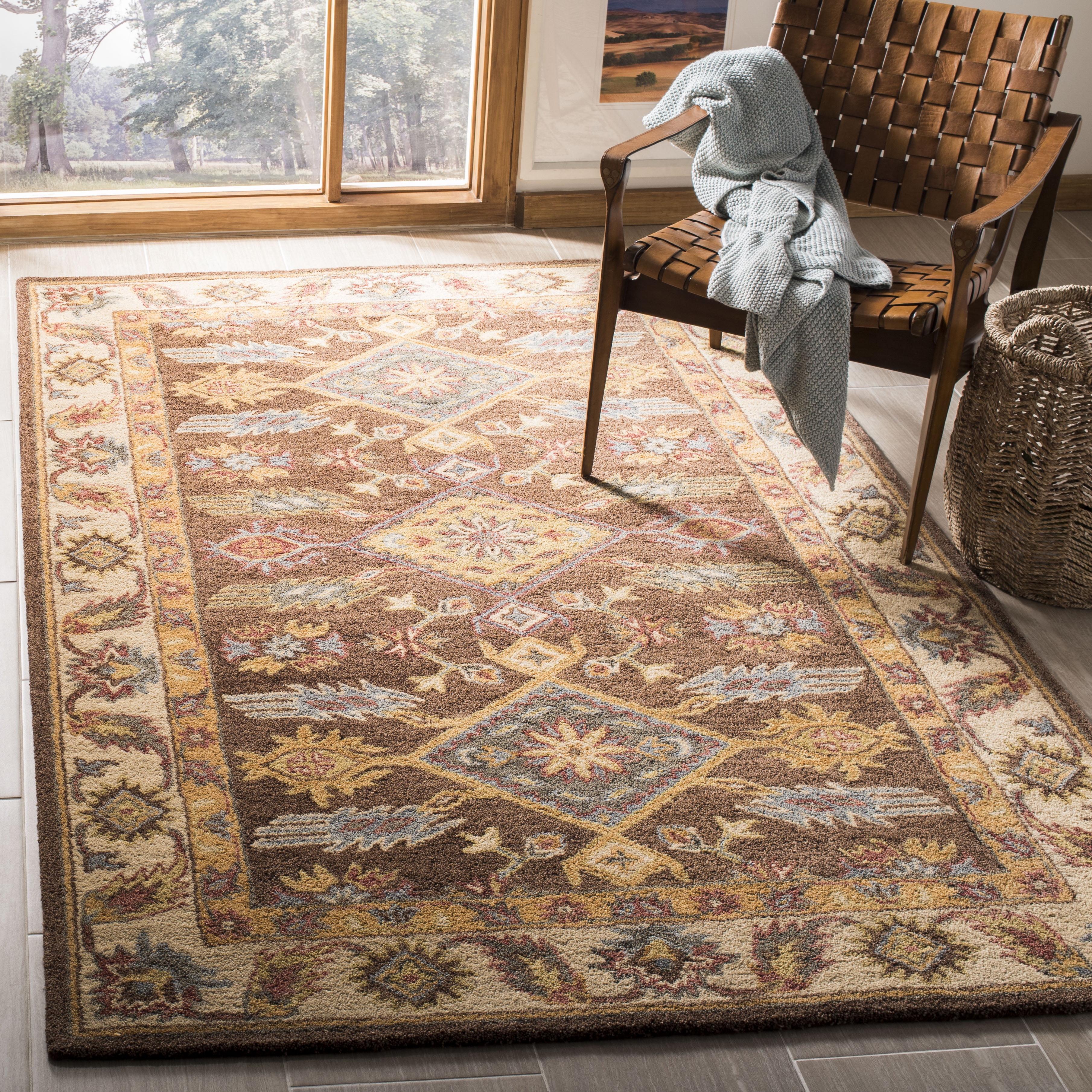 Antiquity Dark Brown and Ivory Hand-Tufted Wool Area Rug