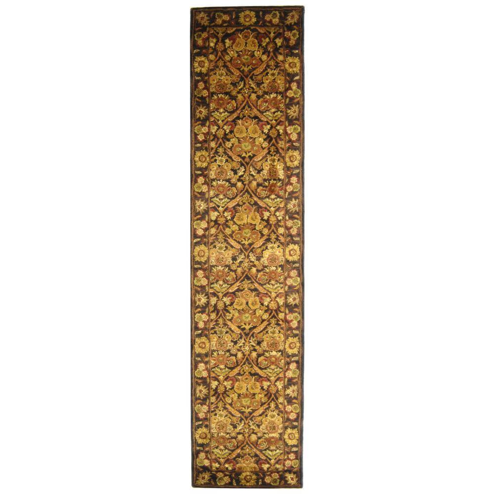 Antiquity AT51 Hand Tufted Indoor Accent Rug - Dark Plum/Gold - 2'3"x4' - Safavieh