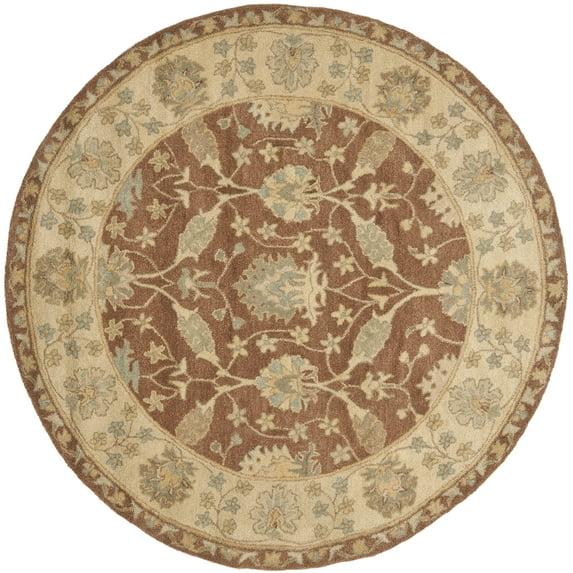 Antiquity AT315 Hand Tufted Area Rug - Brown/Taupe - 8' round - Safavieh.