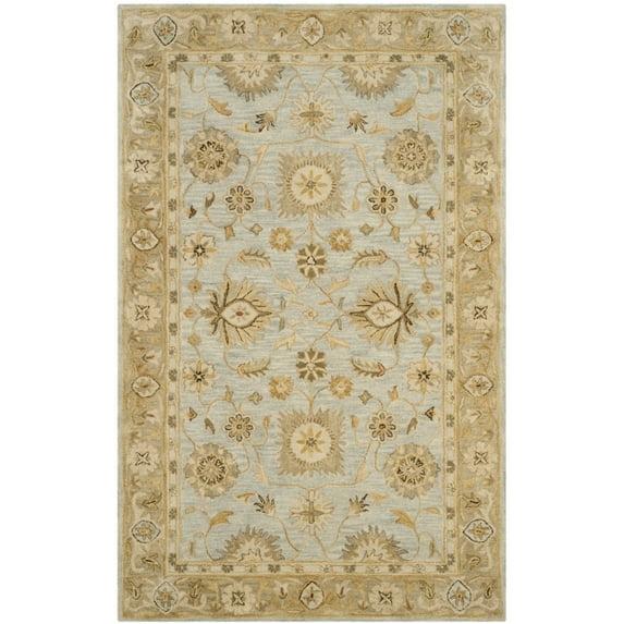 Antiquity AT856 Hand Tufted Area Rug - Light Blue/Sage - 4'x6' - Safavieh.