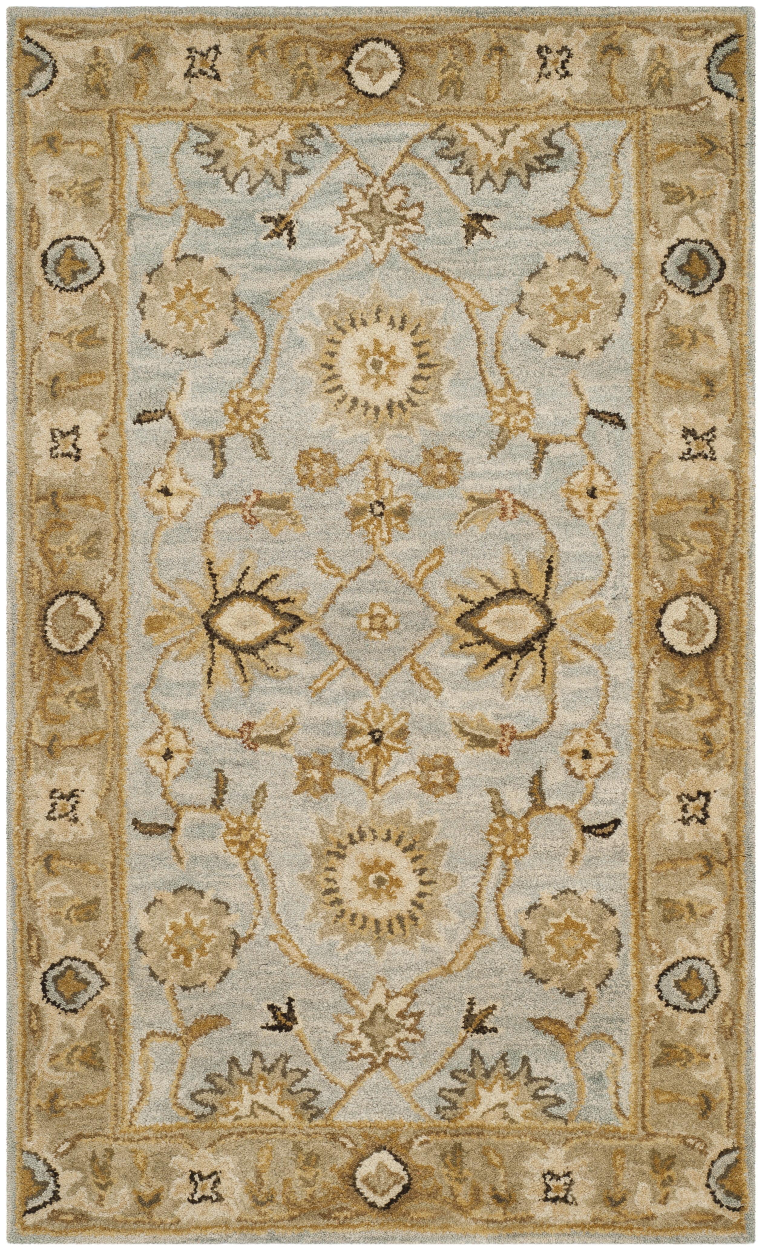 Antiquity AT856 Hand Tufted Area Rug - Light Blue/Sage - 4'x6' - Safavieh.