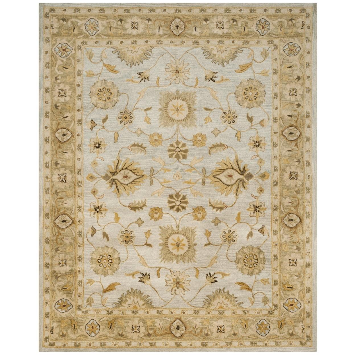 Antiquity AT856 Hand Tufted Area Rug - Light Blue/Sage - 8'3"x11' - Safavieh.