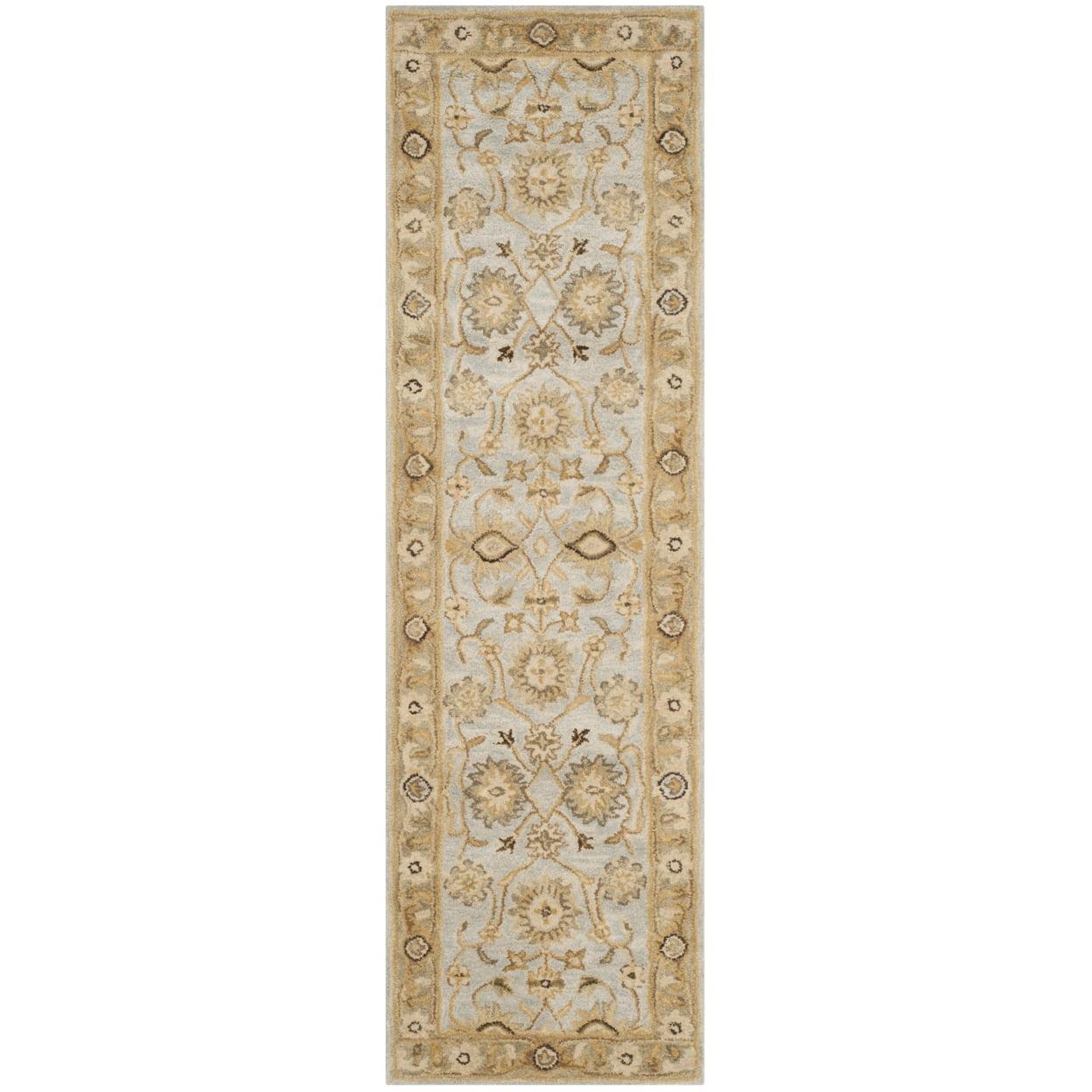 Antiquity AT856 Hand Tufted Runner Rug - Light Blue/Sage - 2'3"x8' - Safavieh.