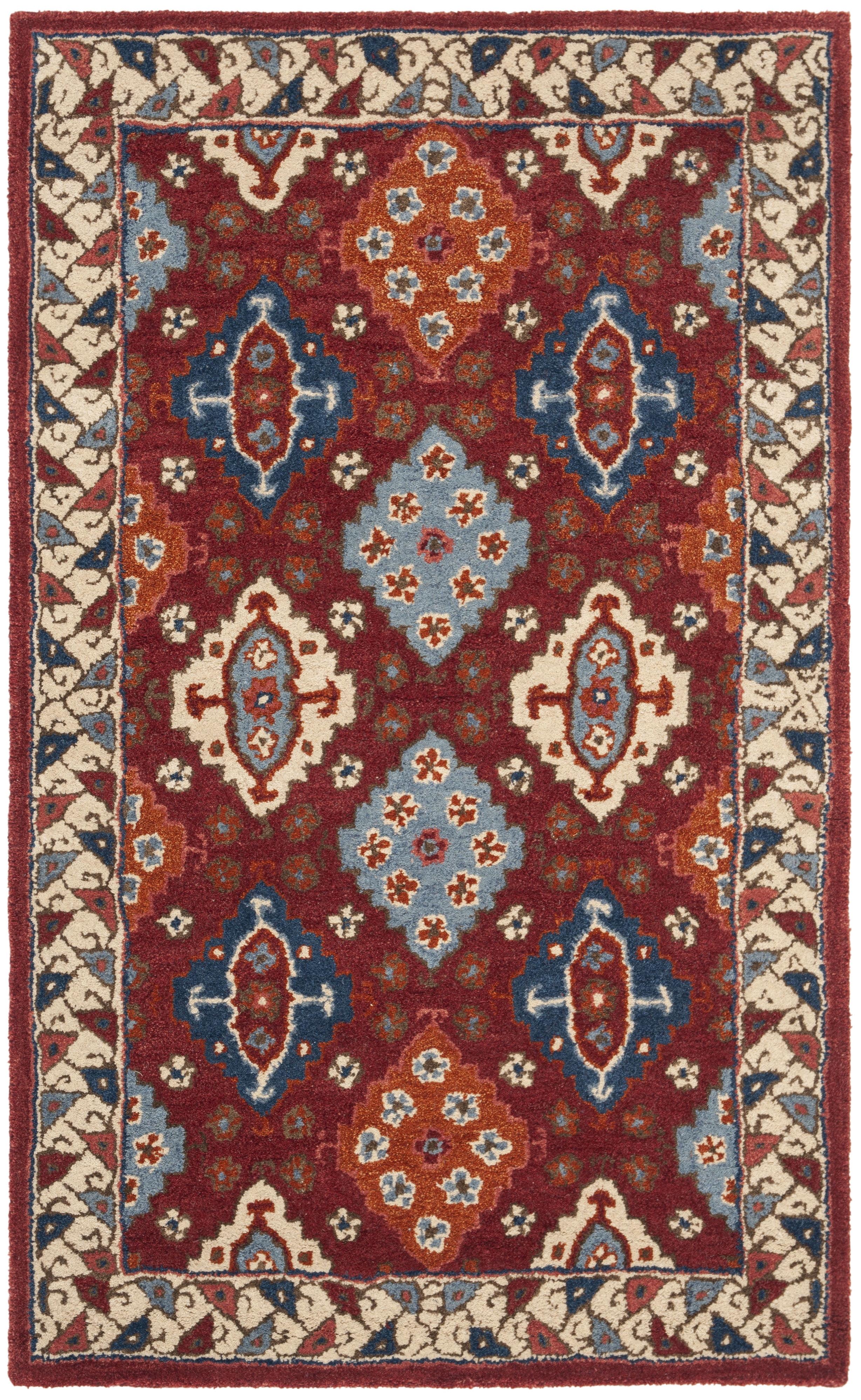 Antiquity AT509 Hand Tufted Area Rug - Red/Blue - 3'x5' - Safavieh.