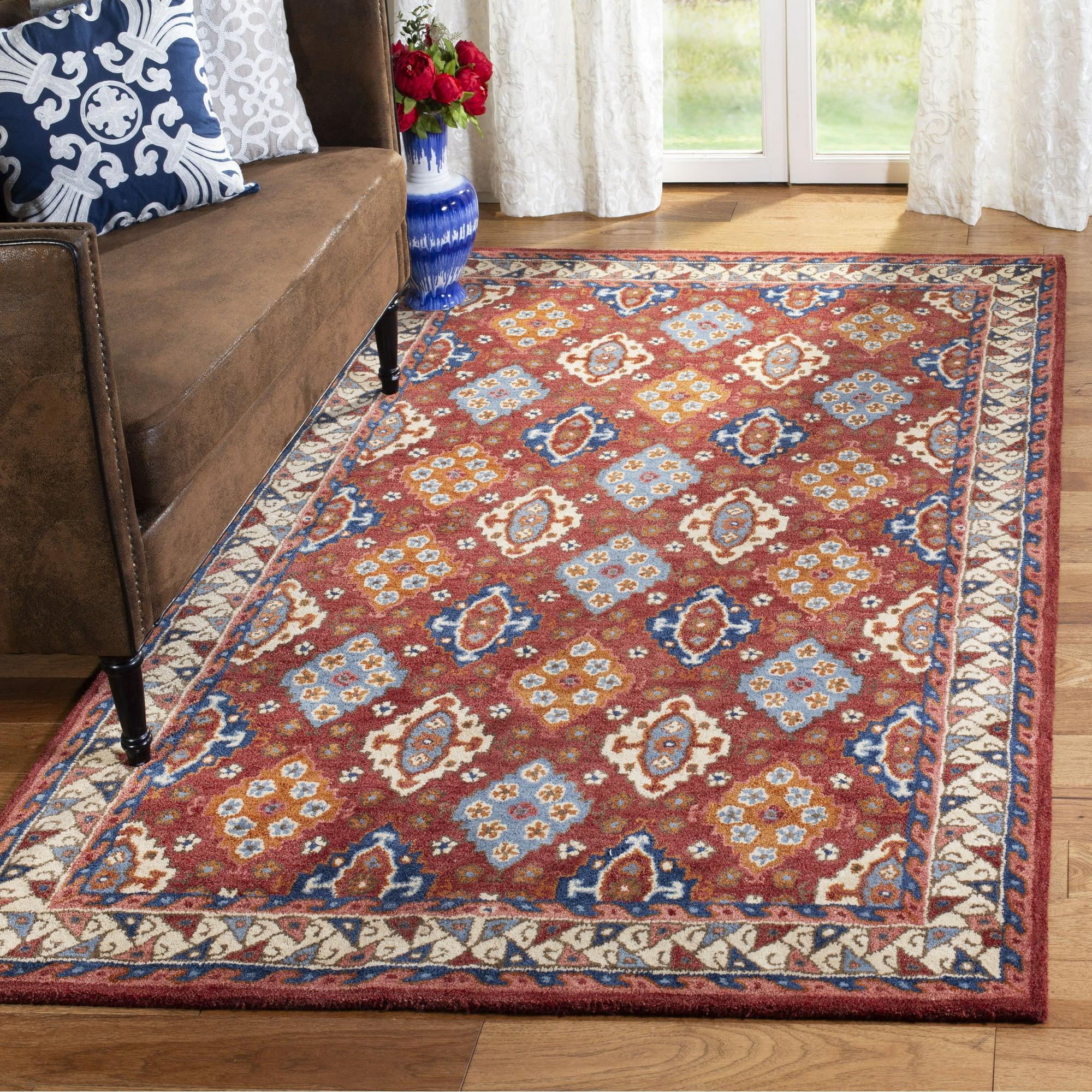 Antiquity AT509 Hand Tufted Area Rug - Red/Blue - 6'x9' - Safavieh.