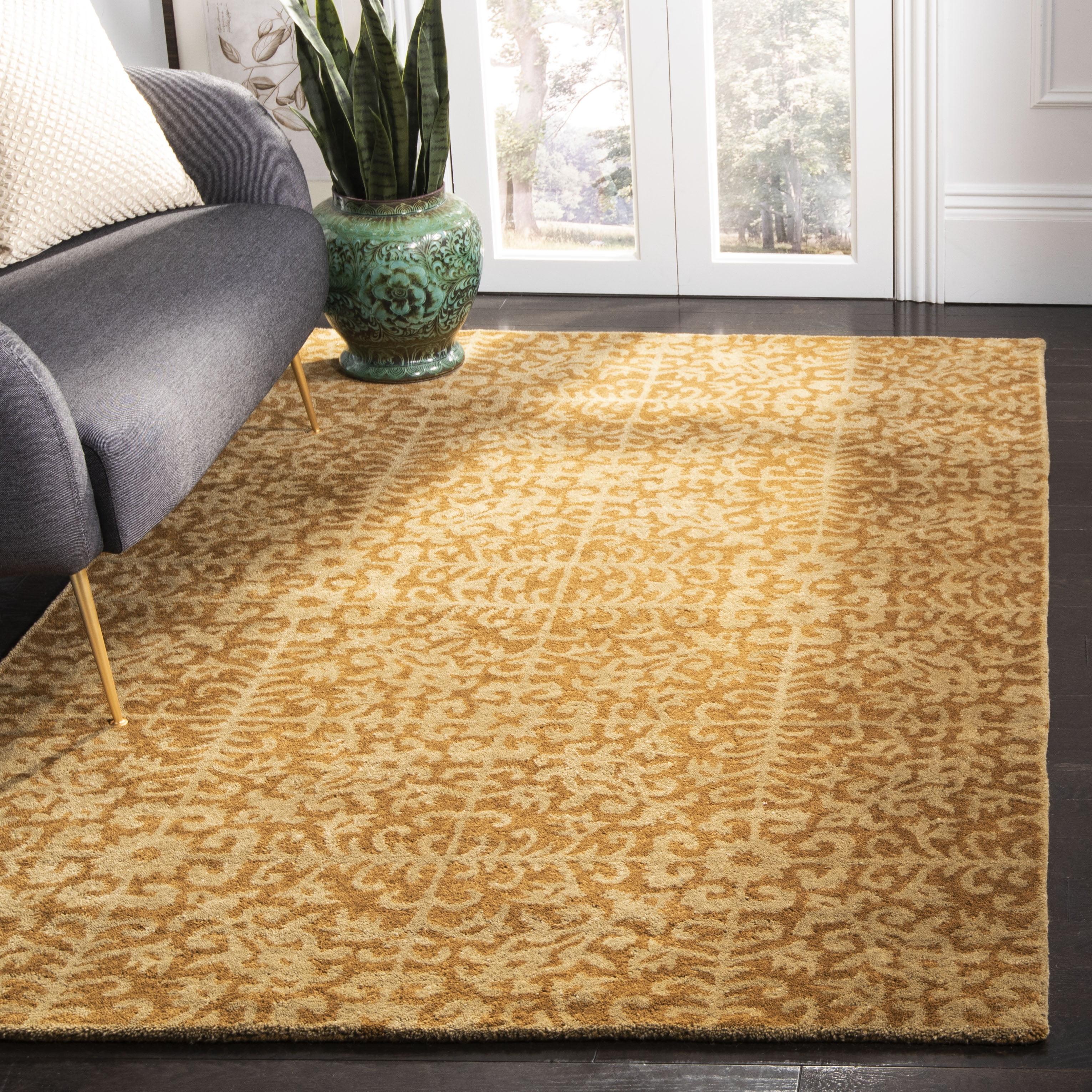 SAFAVIEH Antiquity Katelynn Geometric Wool Area Rug, Gold/Beige, 12' x 15'