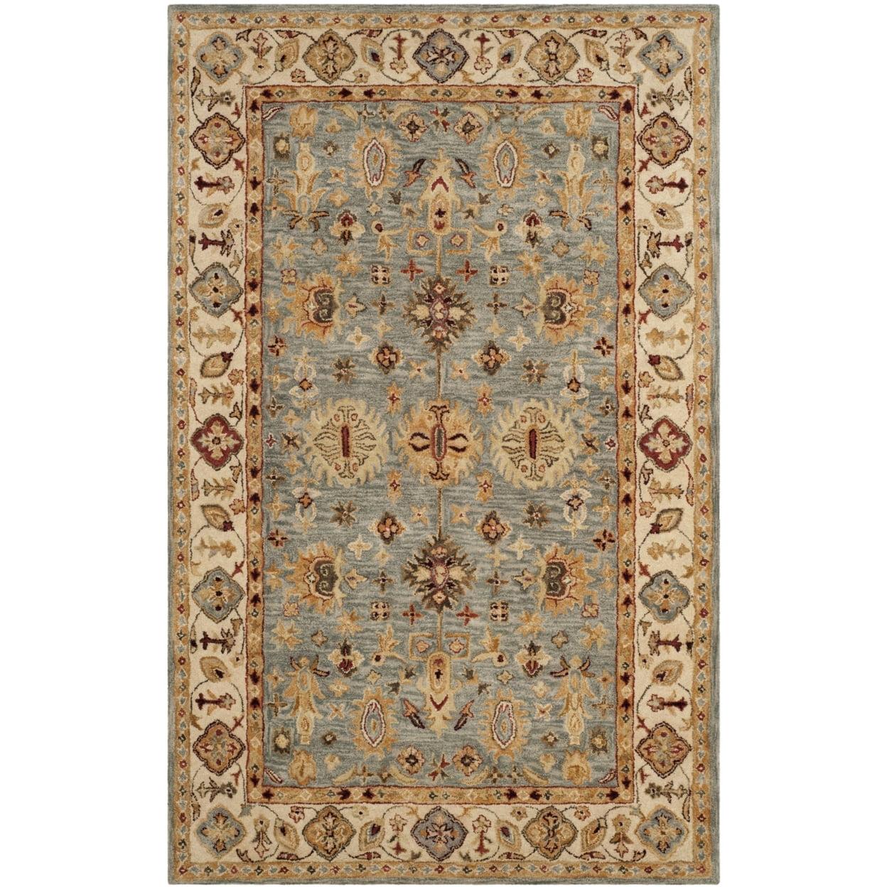 Elysian Blue Hand-Tufted Wool 5' x 8' Rectangular Area Rug