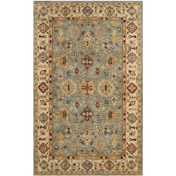 Antiquity AT847 Hand Tufted Indoor Area Rug - Blue/Ivory - 6'x9' - Safavieh